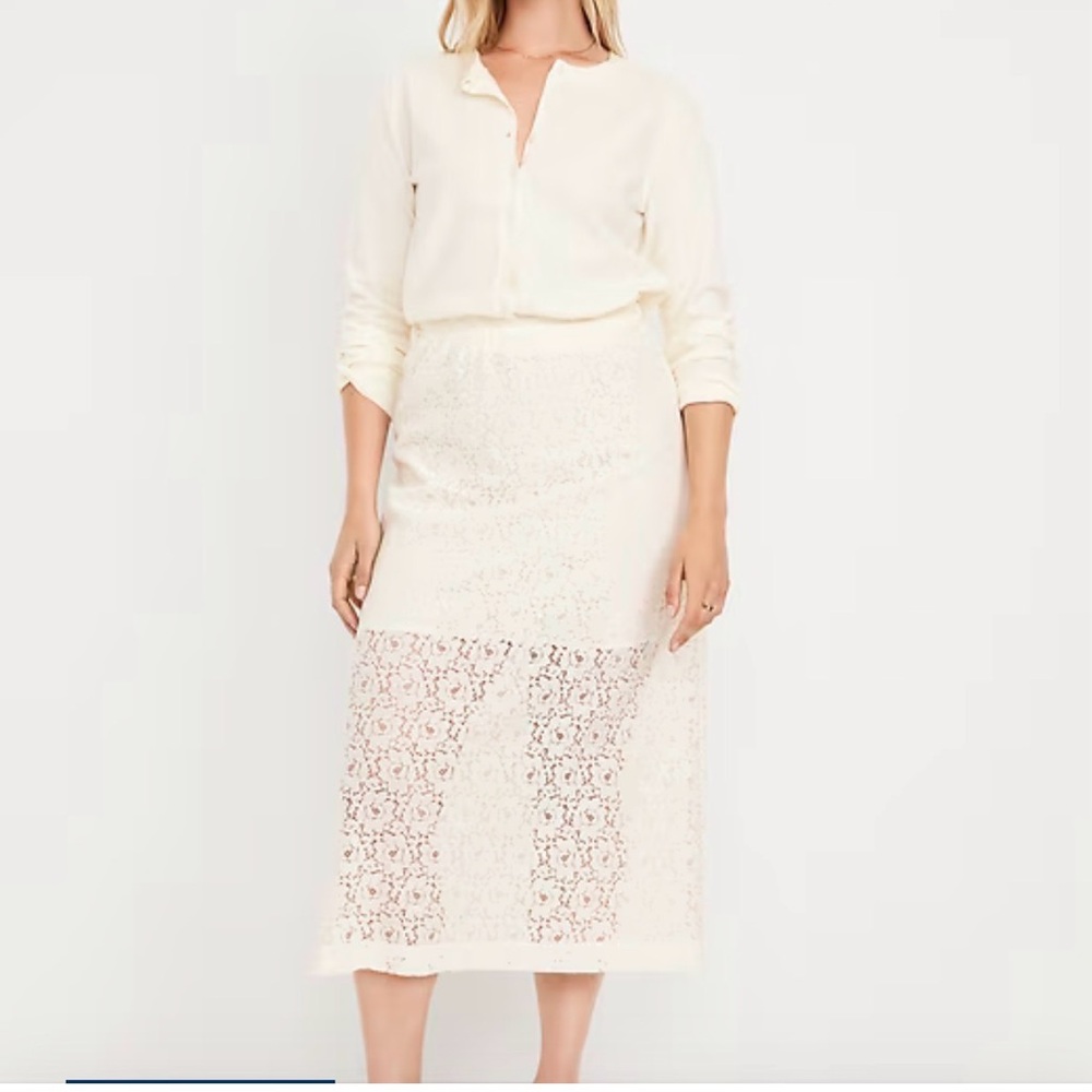 Elegant Lace Midi Skirt NWT large $55